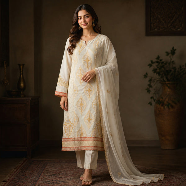 3-Piece Lawn Suit COM-0152